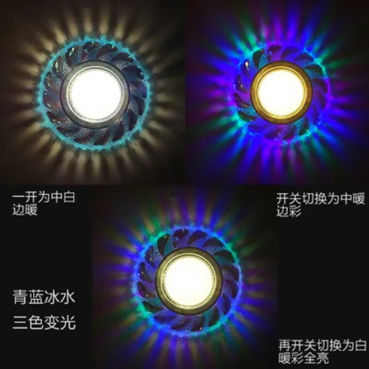 Светодиодный точечный светильник COB цветная панель RGB 4 Вт 110 В 220 встроенный для