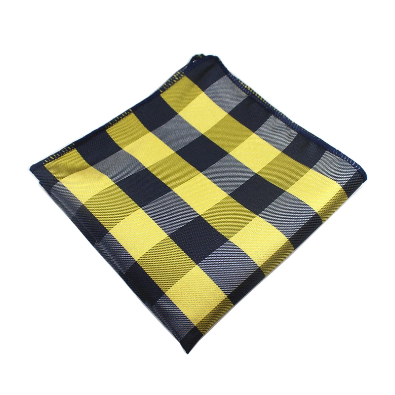 Ricnais мужские носовые платки шелковые тканые клетчатые полосатые узоры Hanky