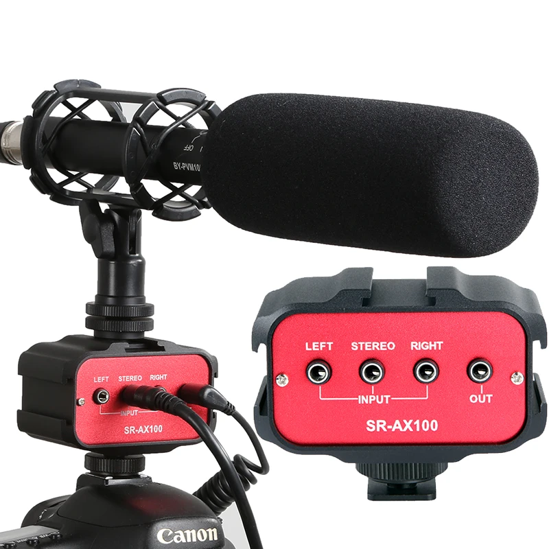 Saramonic SR AX100 Универсальный микрофонный аудио адаптер смеситель со стерео и двойной