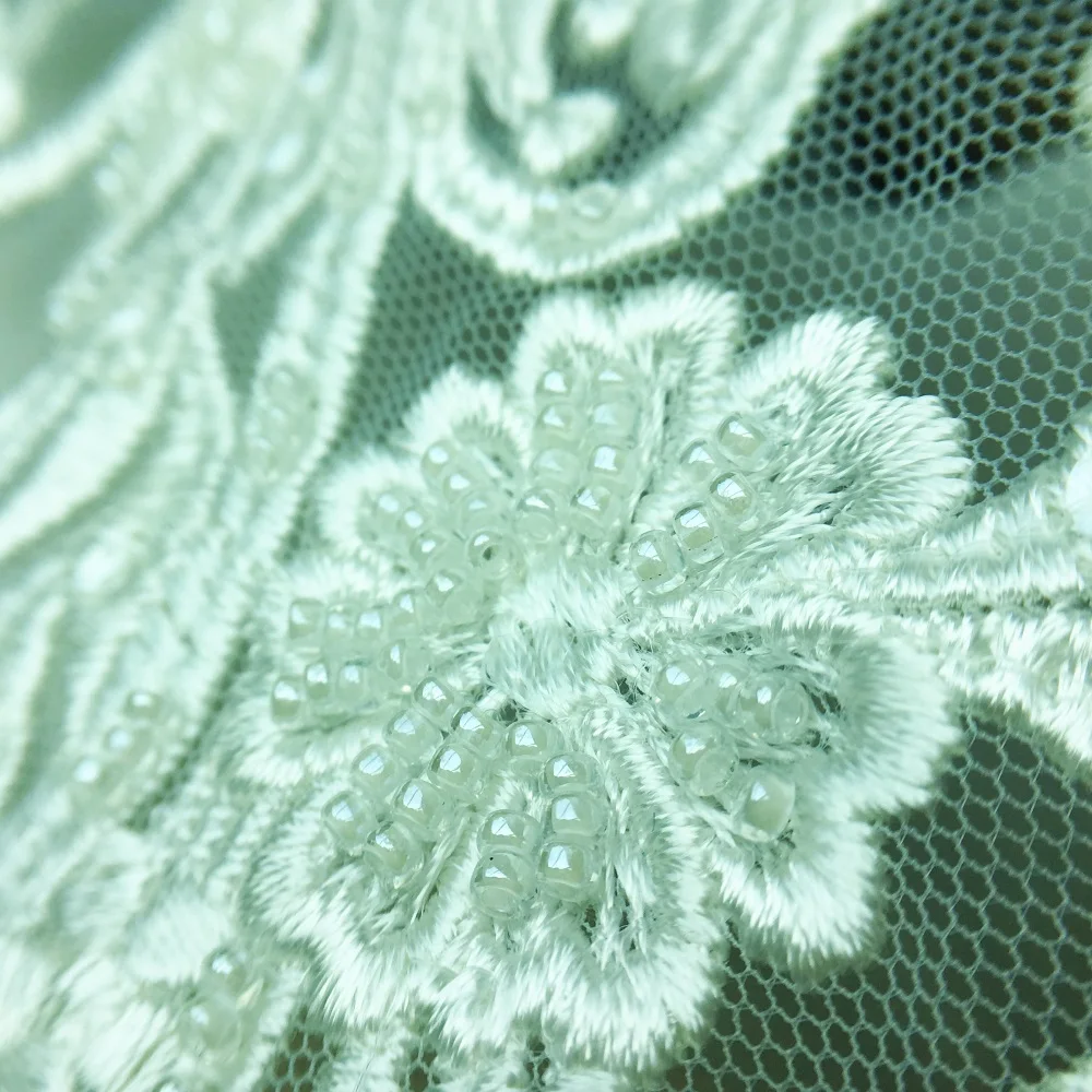 Seeds Beaded Embroidered Lace Patch Sew On Applique Patches For Wedding Dress Embroidery Appliques Parches 45x42cm AC1288 | Дом и сад