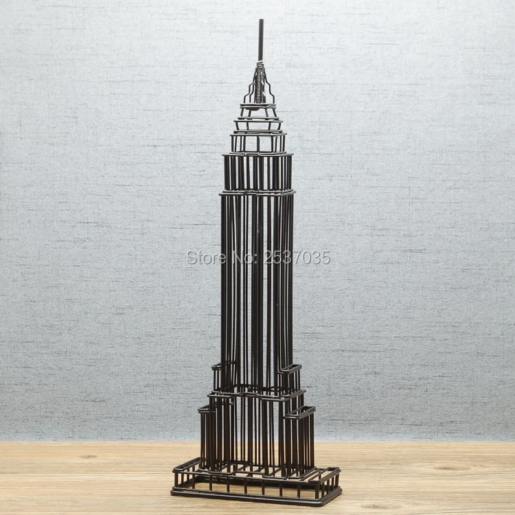 J37C/J37CB EMPIRE STATE Строительная архитектура скульптура из нержавеющей стали ручной работы искусство украшения дома скидка
