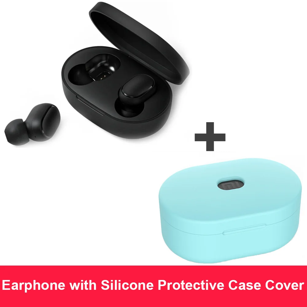 add light green case Xiaomi Redmi Airdots TWS беспроводные Bluetooth наушники или чехол, стерео бас Голосовое управление Bluetooth 5,0 шумоподавление управление - Цвет: add light green case