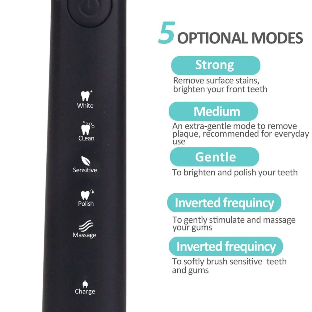 Seago SG-949 Electric Toothbrush USB Rechargeable Smart Timer Sonic with 5 Optional Modes Dental Care Massager | Бытовая техника