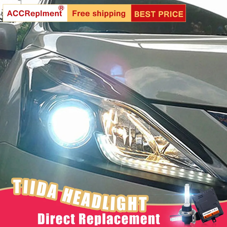 2 шт. светодиодные фары для Nissan Tiida 2011 2015 Светодиодные Автомобильные ангельские