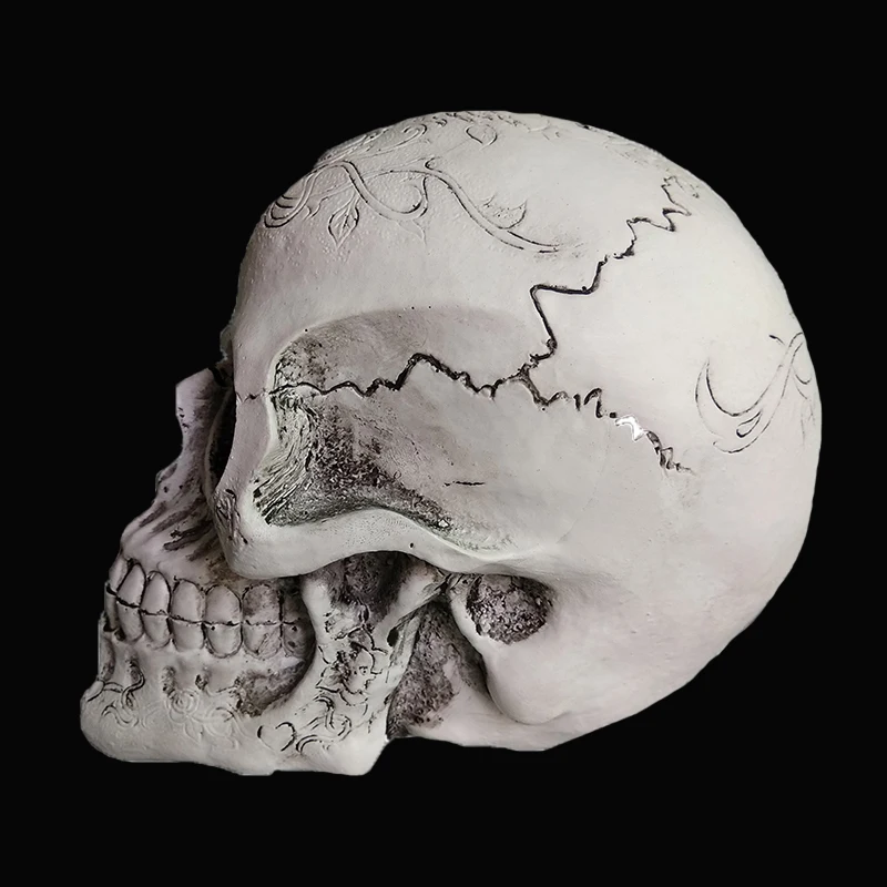 Статуи из смолы BUF для украшения головы черепа креативные статуэтки скелета