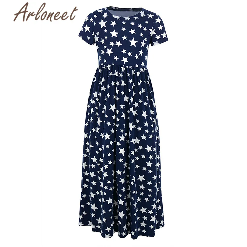 Одежда ARLONEET для детей длинное платье девочек с цветочным принтом Повседневное