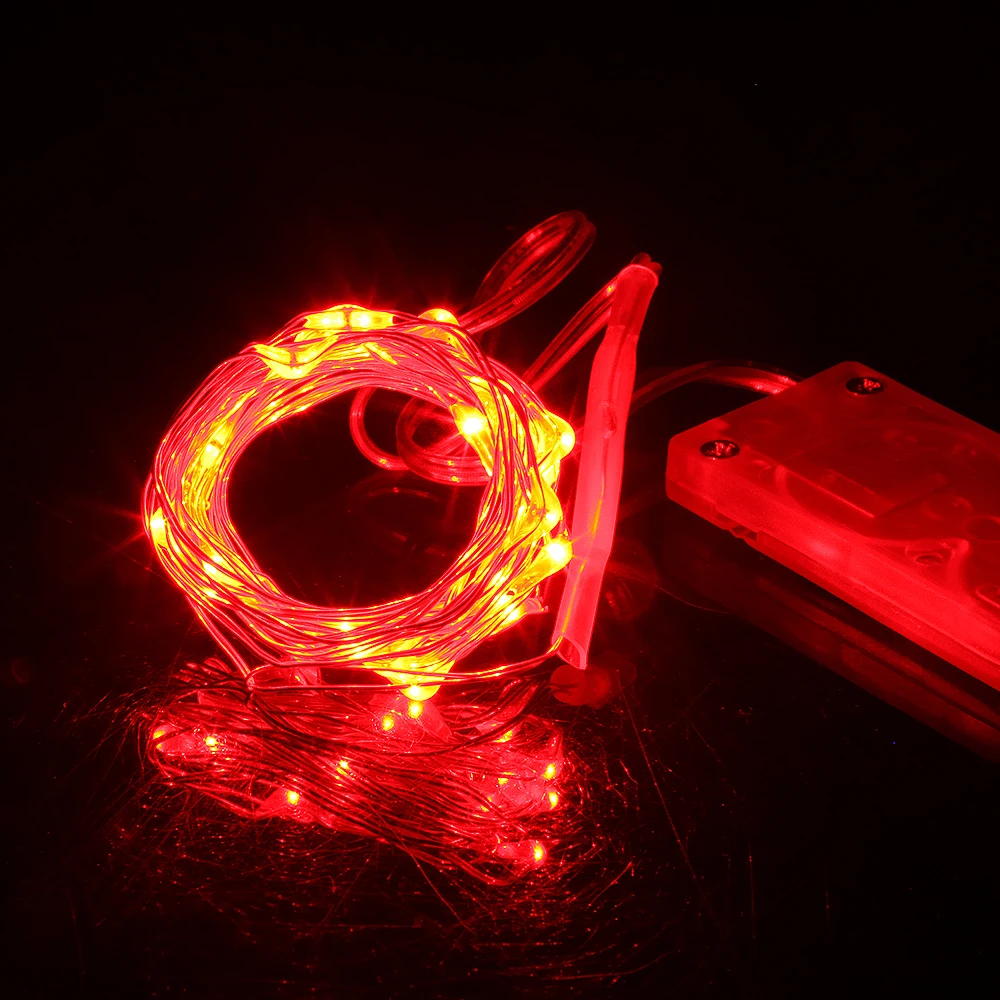 2 м 20LED медная серебряная проволока гирлянды водонепроницаемый праздничное освещение для сказочной рождественской елки Свадебная вечеринка украшения