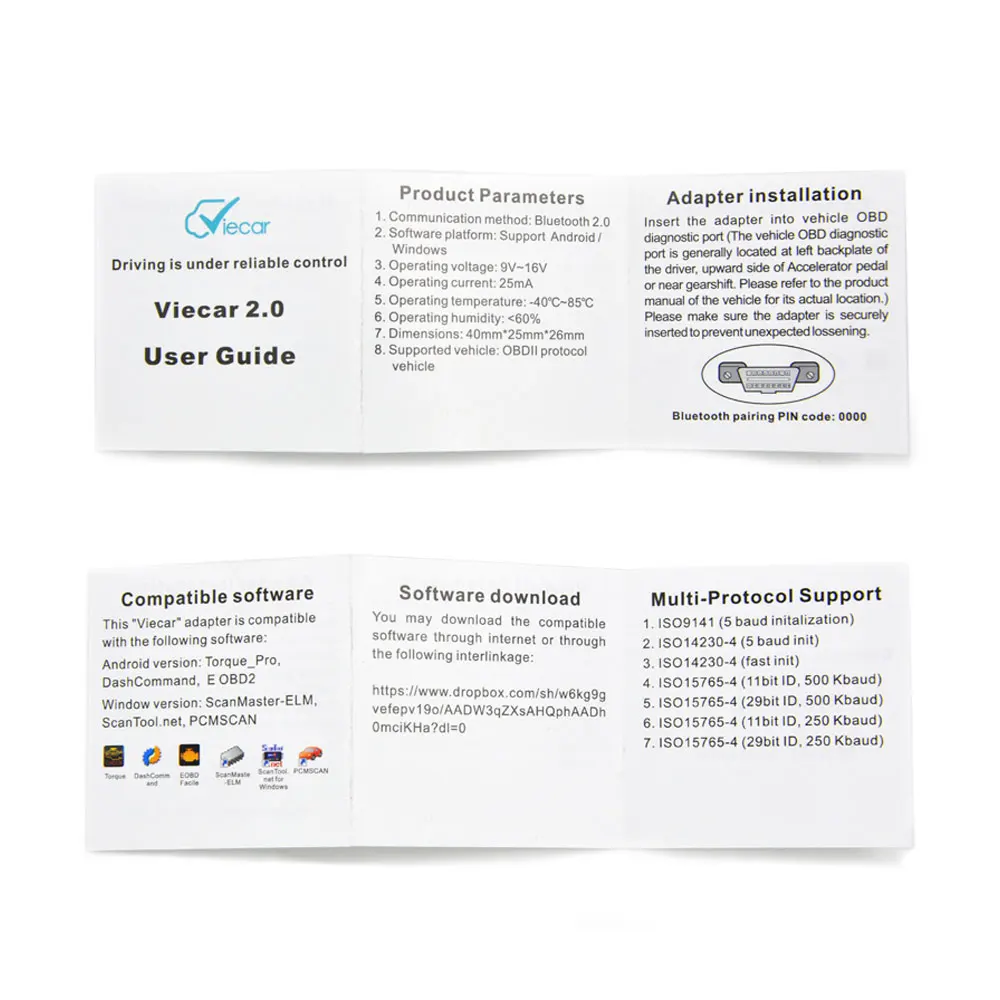 2016 Последняя Версия адаптер BT Viecar 2.0 Bluetooth elm 327 Поддерживает 7 Протоколов Работает