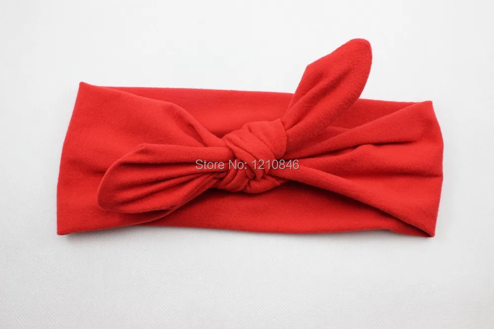 Детский хлопковый ободок с бантом модная повязка на голову ушками кролика для