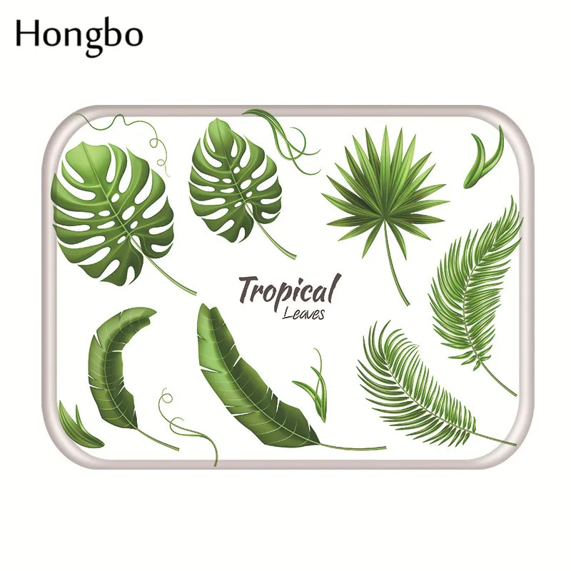 Hongbo 40*60 см Противоскользящий коврик с рисунком зеленых листьев дверные коврики