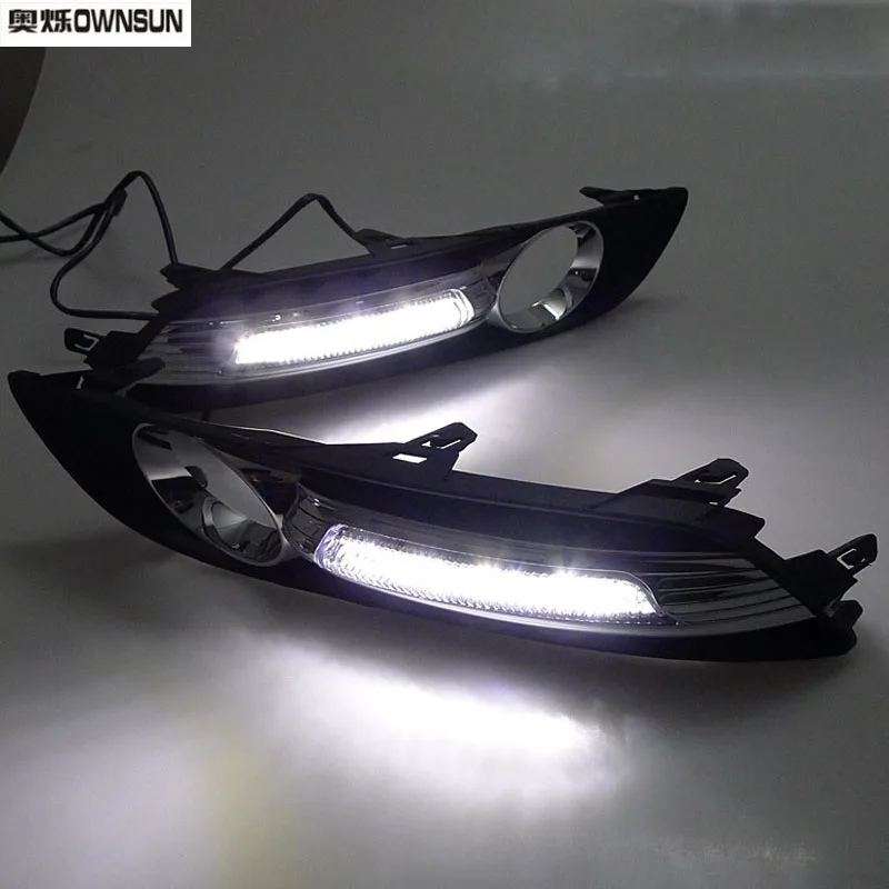 

Updated LED Daytime Running Lights DRL With Black Fog Light Cover For Nissan Sylphy 2012-2015