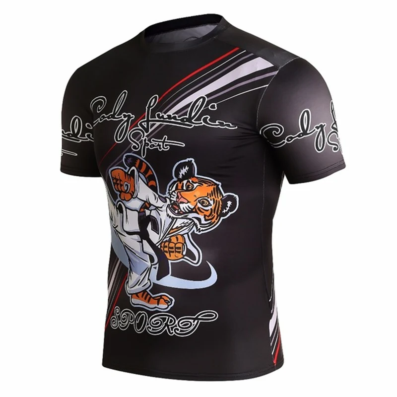 Мужская компрессионная футболка Cody Lundin MMA Fitness UFC Fight Muay Thai Tight Fightwear|Мужские