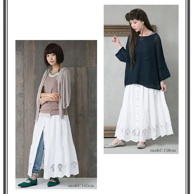 Туфли в стиле Mori Girl шорты с высокой талией вышивка Фея Белая Юбка Faldas Mujer Moda