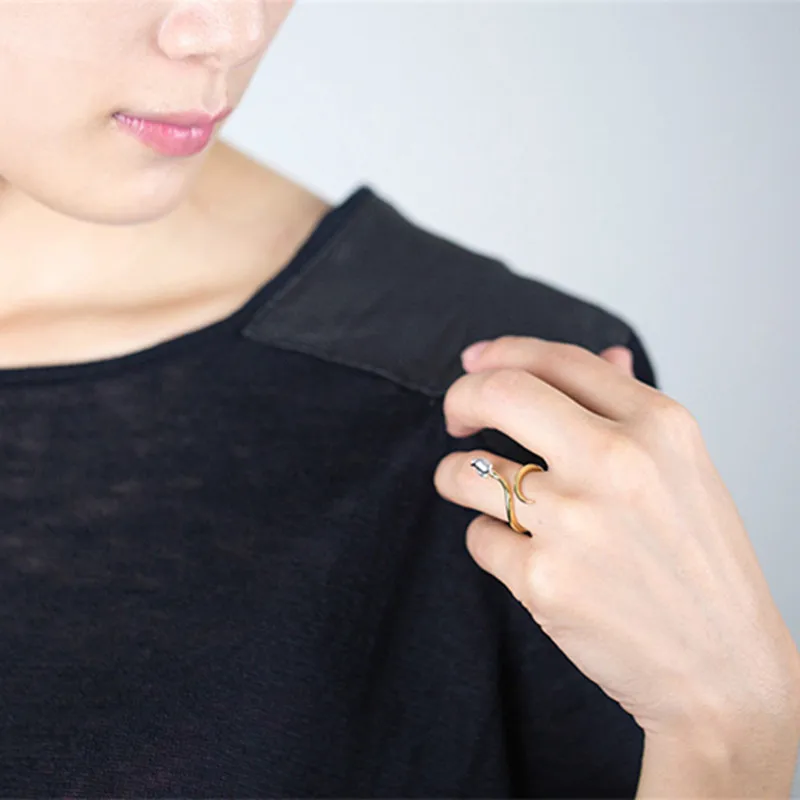 Женское кольцо ручной работы из серебра 925 пробы золотистое с розой | Украшения и