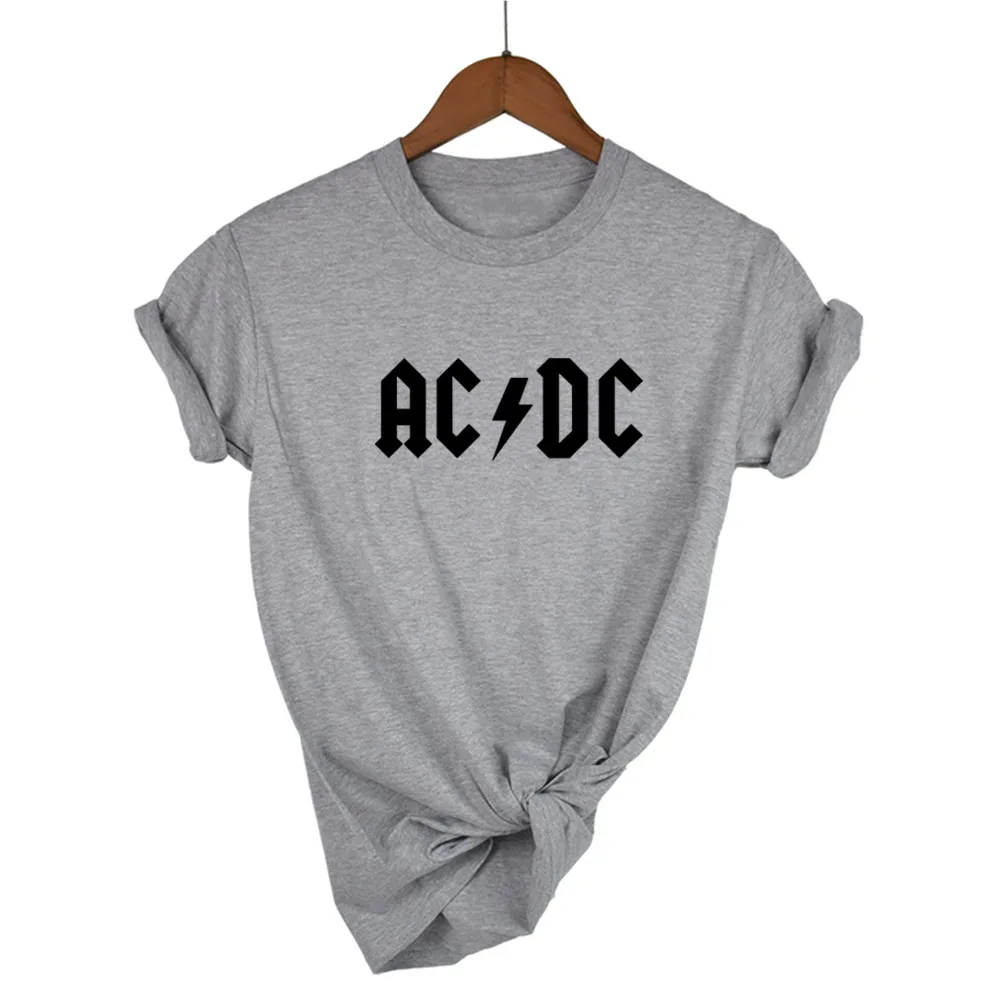 AC/DC Группа рок футболка женская ACDC черная с буквенным принтом Графические