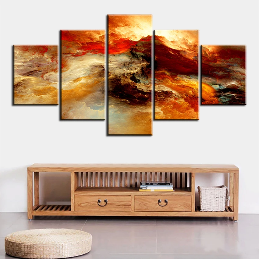 

5 Pieces abstract art acrylic paintings large art painting wall art canvas large original painting print no frame