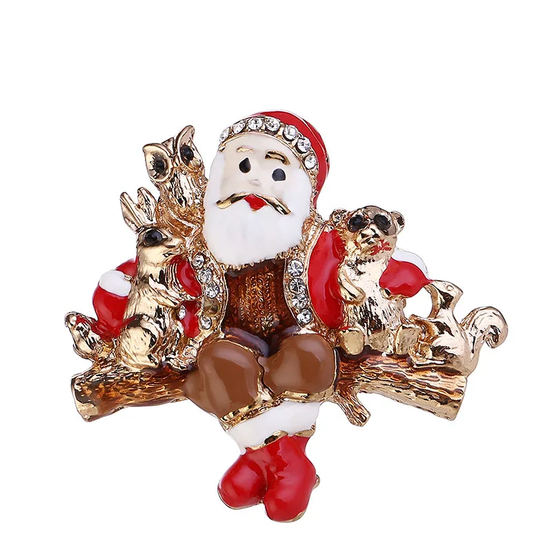 Винтажная брошь Санта-Клауса булавка в форме животного для кошек собак кроликов