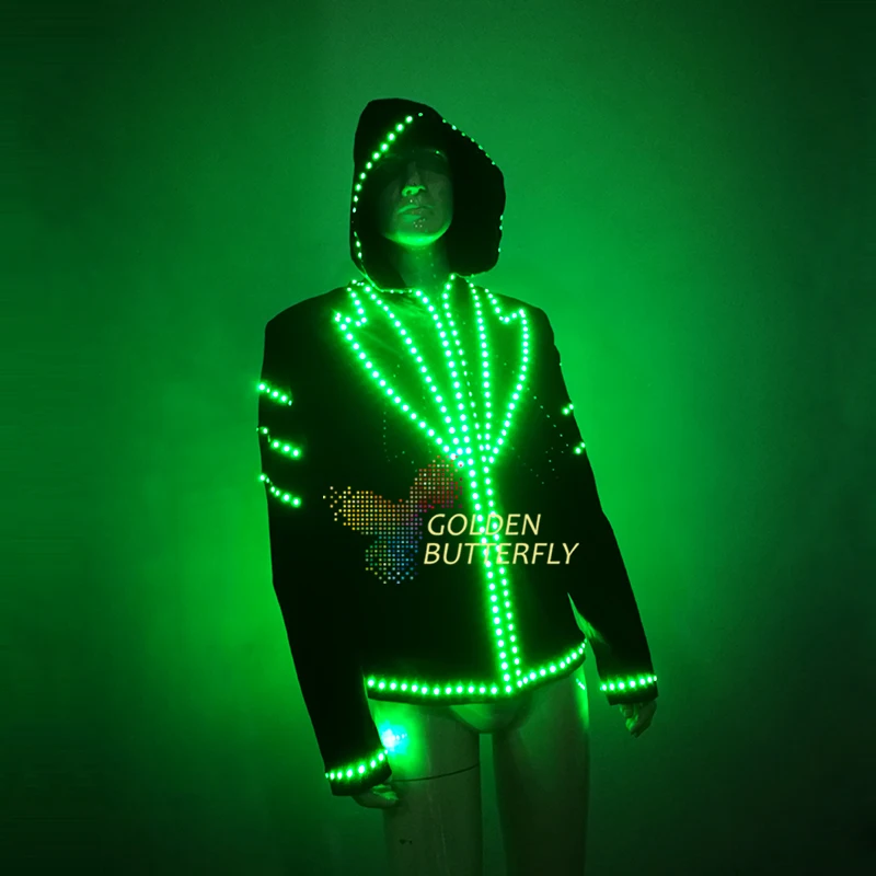 Luminous Costumes LED Hoodies Glowing Jacket Suits Men Clothing Party Dance Accessories | Tron Wear