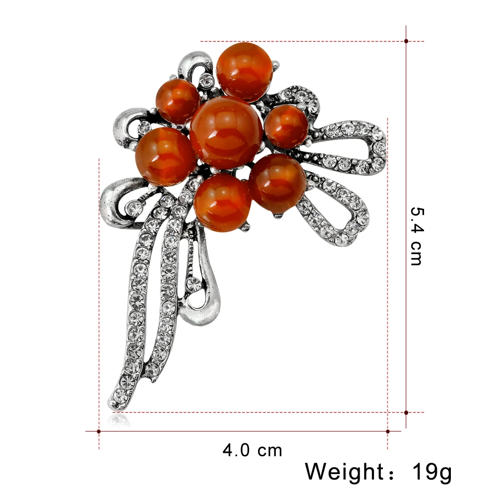 Новинка 2018 модная красная брошь из натурального камня Винтажная в виде листьев