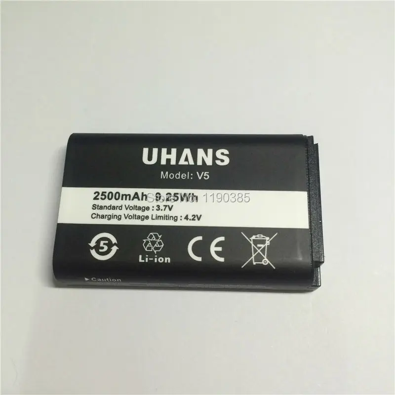 100% Все оригинальные батареи UHANS V5 2500 мАч батарея Мобильного телефона В Режиме