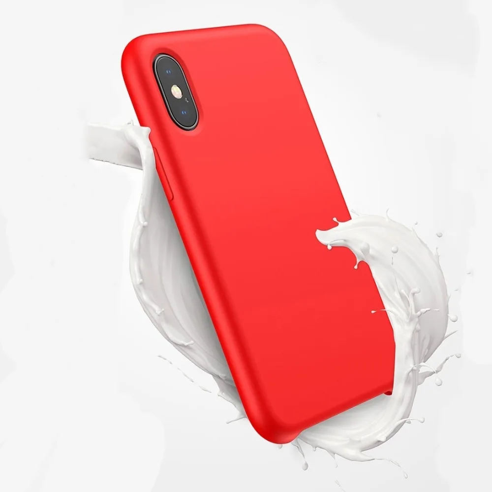 Solid Color Silicone Soft Simple Fashion Phone Case For iPhone 7 8 6 6S Plus Cute Candy X XS Max XR Cover |