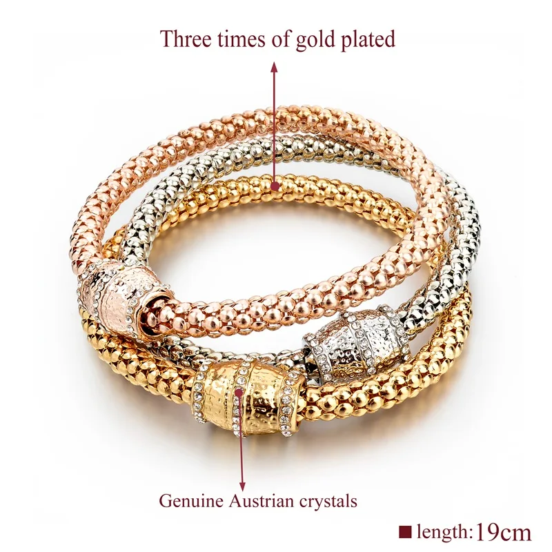 Женский браслет LongWay дизайнерский винтажный с кристаллами золотого цвета