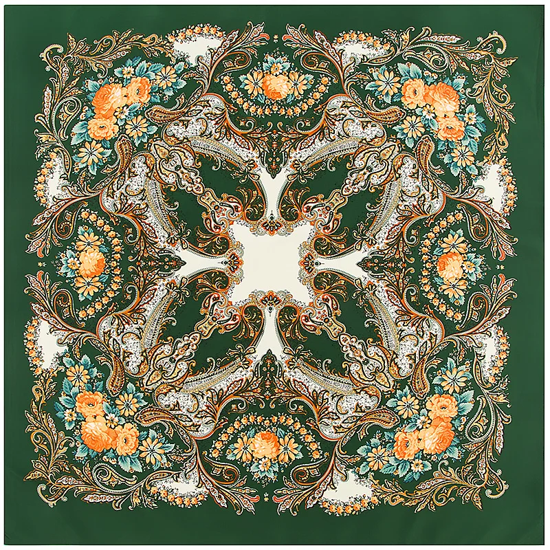 Модная платочная повязка на голову с розами и принтом пейсли платок глушитель