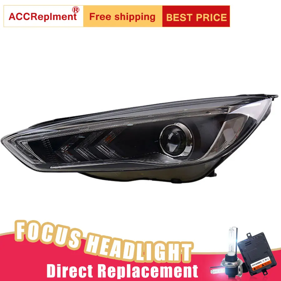 

2Pcs LED Headlights For Ford FOCUS 2015-on led car lights Angel eyes xenon HID KIT Fog lights LED Daytime Running Lights