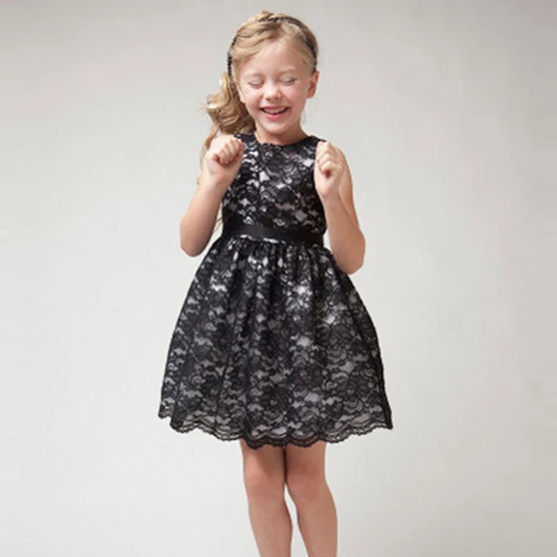 Платье детское кружевное без рукавов для девочек | Детская одежда и обувь