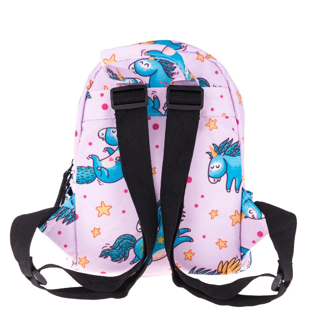 Синий Единорог 3D печать мини-рюкзак женщины Mochila masculina Кто заботится Холст