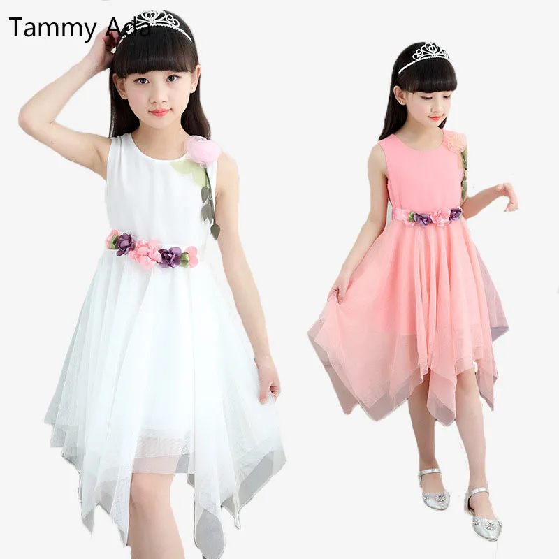 Tammy Ada Girls Chiffon Dresses for Infant Vestdios Casual Child Flower Dress Clothes 8 10 12 Years Princess Party | Детская одежда и