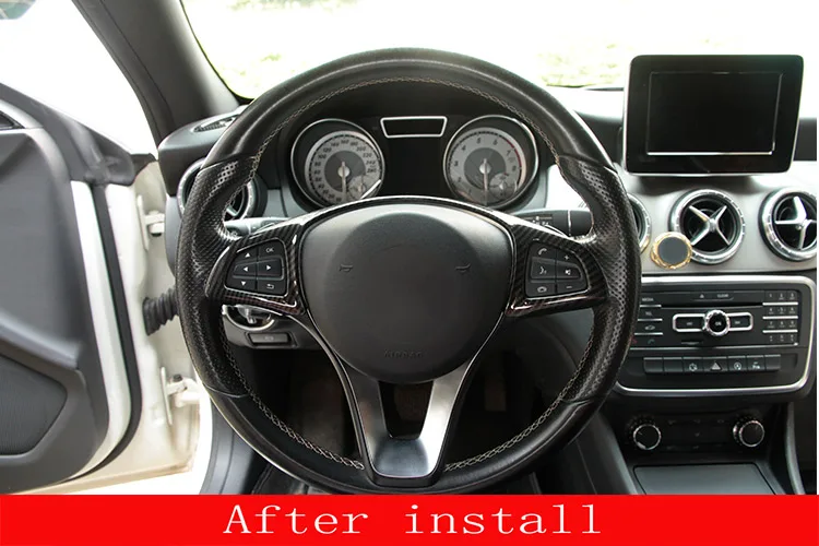 

Carbon Fiber ABS Car Steering Wheel Decoration Frame Cover Trim For Mercedes-Benz C-Class W205 GLC X253 E Class W213 2015-2018