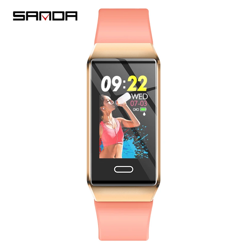 Pink SANDA X9 женские физиологические напоминания Новые смарт 12 языков цифровой русский напоминание сердечного ритма часы калорий Шаг наручные часы - Цвет: Pink