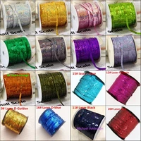 100yardslot 6mm laser sequins sewing on trim sewing flat round paillette strings in roll for decoration craft garment accessory