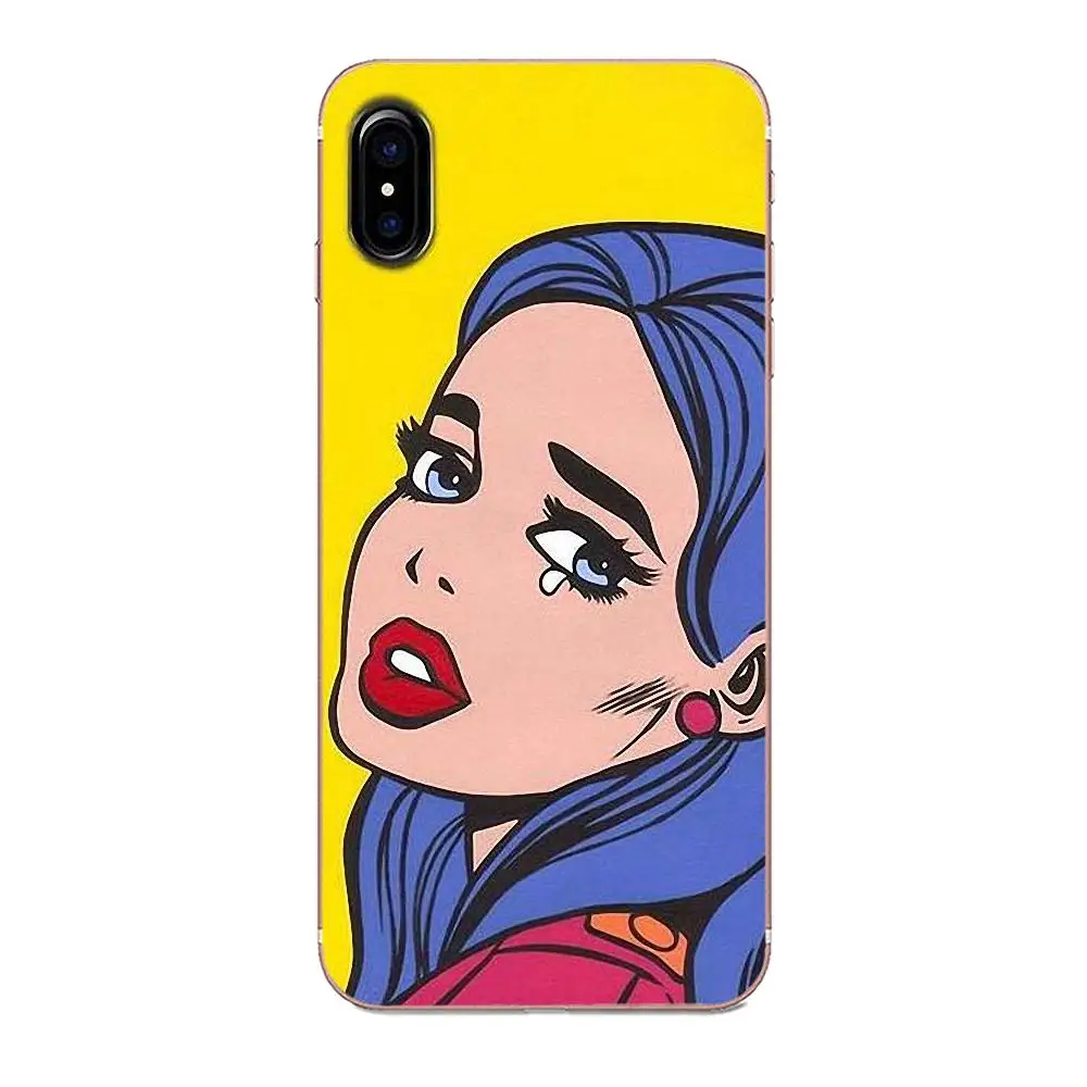 Винтажная поп-арт плач девушка Diy красочный рисунок ТПУ для Samsung Galaxy Note 5 8 9 S3 S4 S5 S6 S7