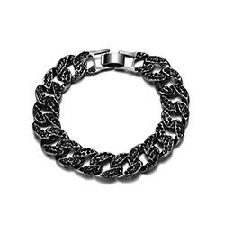 Black Color Для мужчин Iced Out кубинский браслет, роскошные стразы, модные звенья цепи, браслеты и браслеты, золотой цвет, хип-хоп, мужские ювелирные изделия - Окраска металла: Black Color
