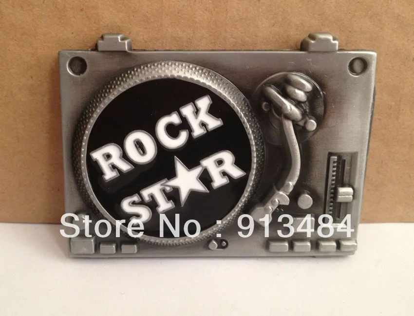 Пряжка с изображением на музыкальную тему dj player rock star подходящая ко всему