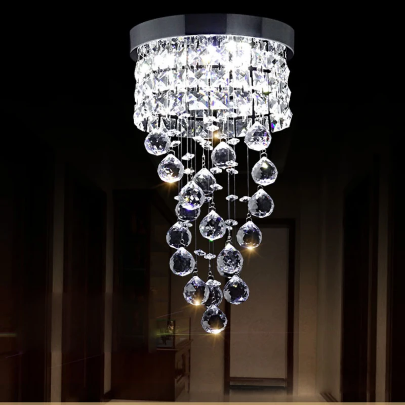 Современная светодиодная маленькая Хрустальная люстра K9 в форме шара светильник