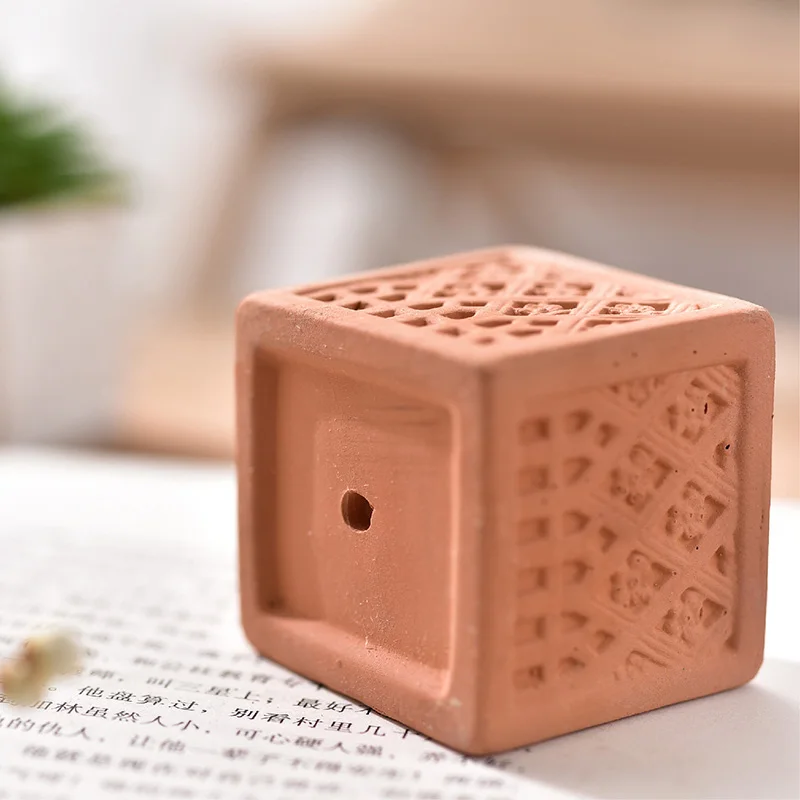 Терракотовые горшки с тиснением белые фарфоровые квадратные керамические