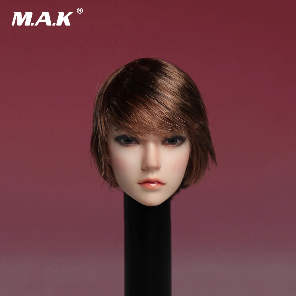 SDH002A 1/6 азиатские женские коричневые короткие волосы для тела 12 дюймов|head sculpt|1/6 head