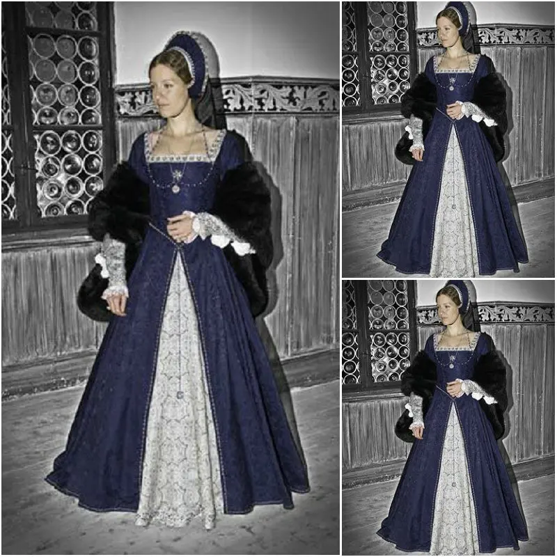 

History!Customer-made Luxs Vintage Costumes Renaissance Dresses Steampunk dress Gothic Cosplay Halloween Dresses C-1127
