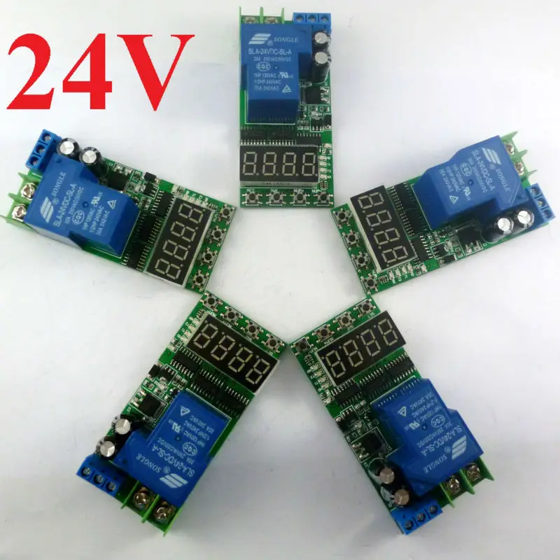 

5 шт. io23c01 _ 24V 30a 24v 0,1 s-270 часов сверхдлинное реле задержки светодиодная цифровая трубка таймер модуль переключателя