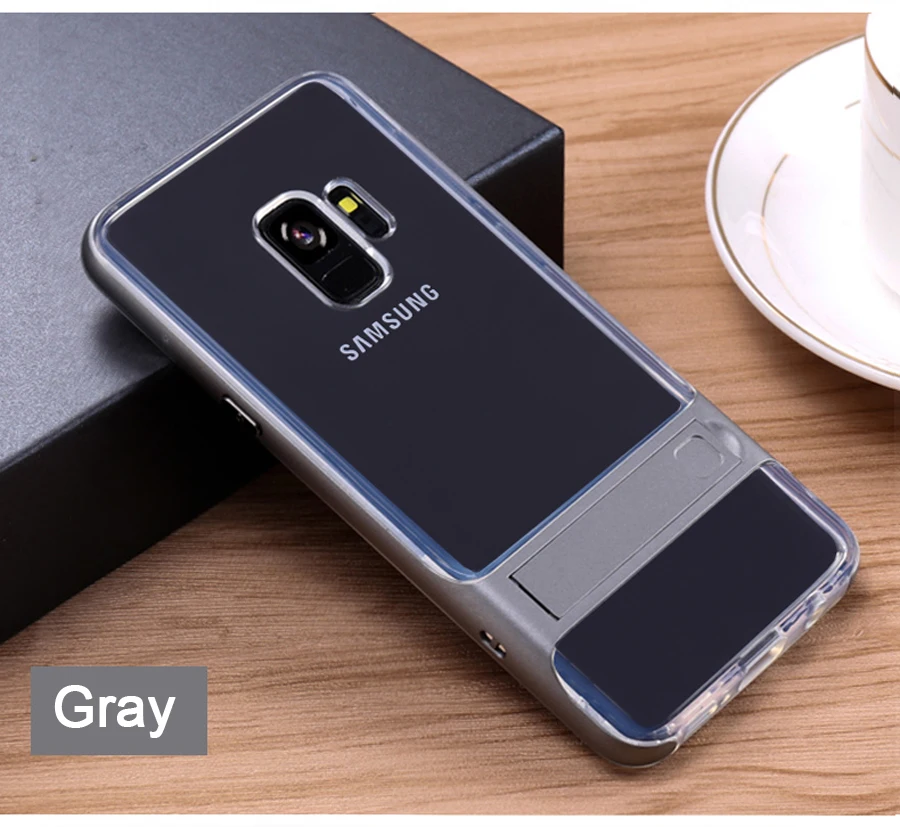 ITEUU S9/S9PLUS PC TPU чехол с подставкой для samsung Galaxy S9 S9 Plus чехол s Мягкие силиконовые прозрачные чехлы с подставкой