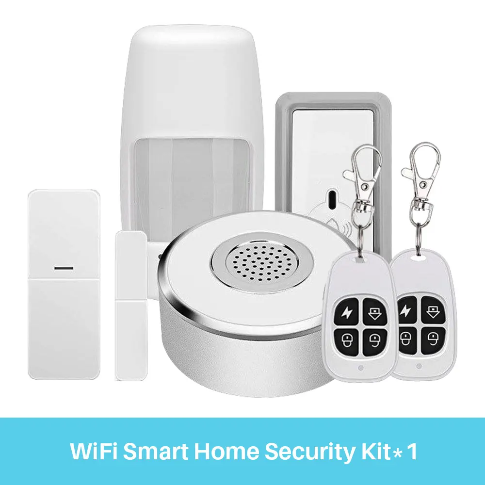 WiFi умный дом система безопасности комплект дверная оконная сигнализация PIR датчик движения приложение уведомление Совместимо с Alexa Google Home IFTTT - Цвет: Smart Security Kit