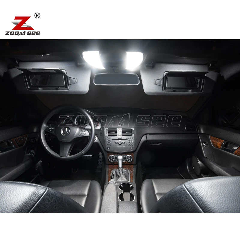 19 шт. LED номерных знаков Лампы+ интерьер карте огней комплект для Mercedes C Class W204 седан C230 C250 C280 c300 C350 C63 AMG(08-14