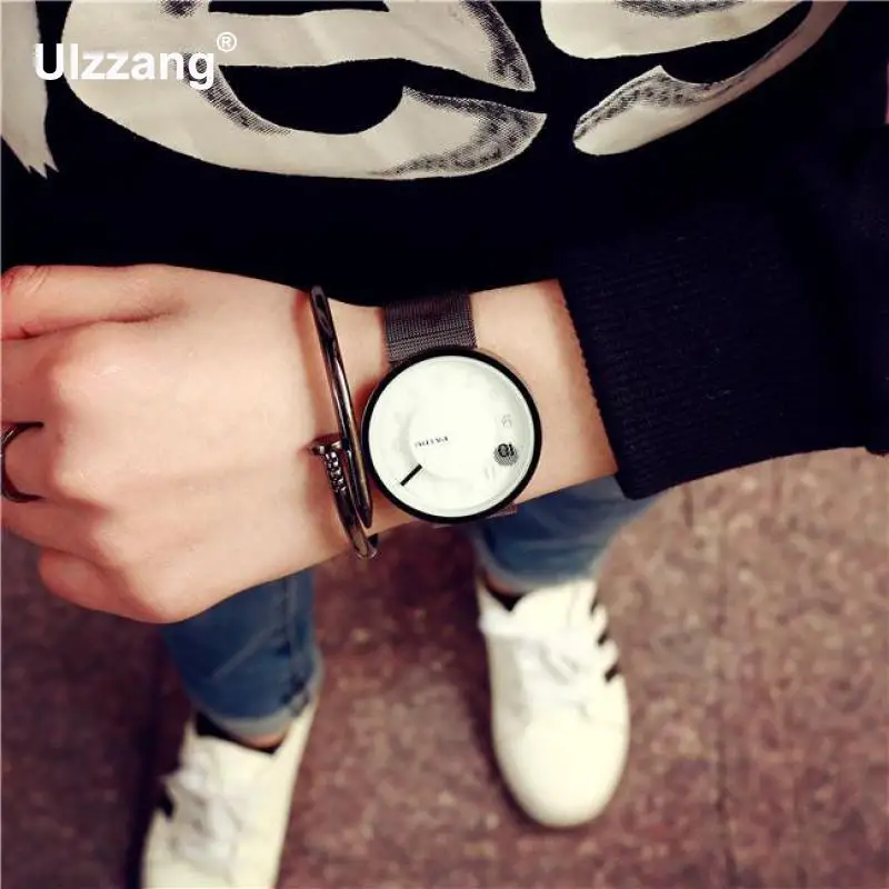 Мужские кварцевые часы Paidu полностью из нержавеющей стали с принтом пальца