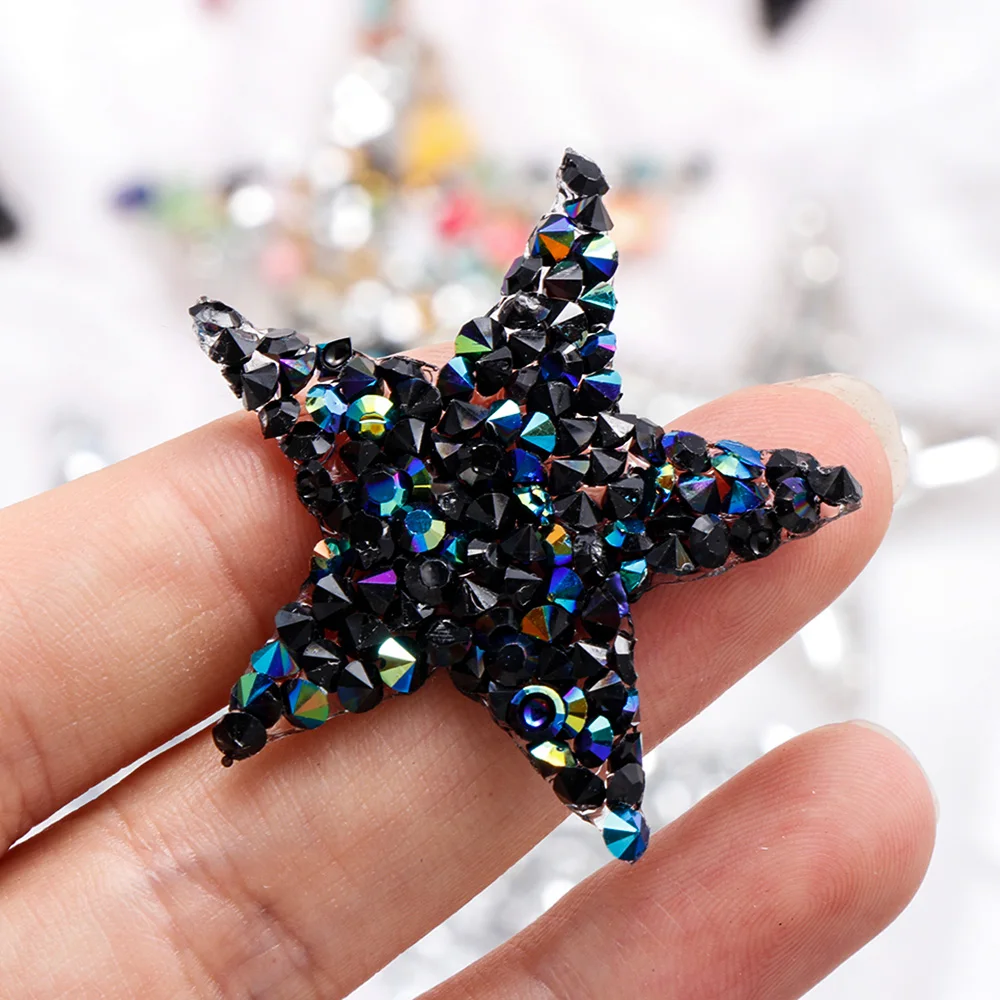 DIY стразы нашивки со звездами красочные наклейки для одежды патчи утюга