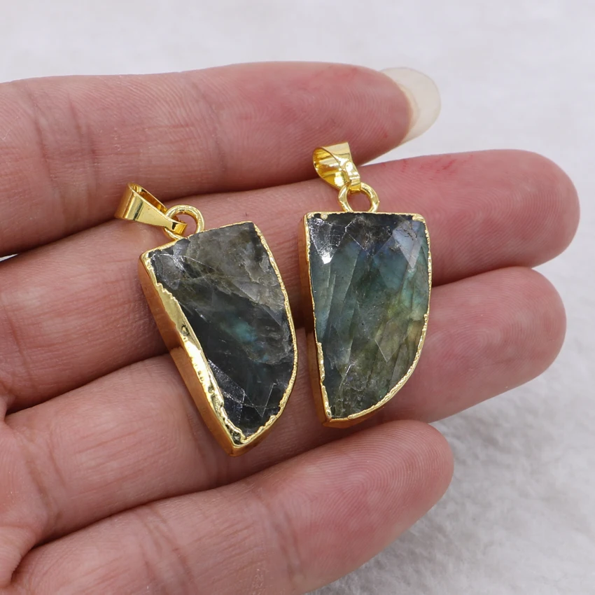 8 шт. натуральный граненый камень друза кулон овальная Друза шарм лабрадорит