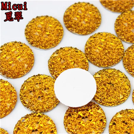 yellow Micui, 50 шт, 20 мм, круглые стразы из смолы с плоской задней поверхностью, камни, бусины для скрапбукинга, ремесла, ювелирные изделия, аксессуары MC414 - Цвет: yellow