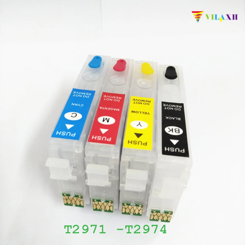 Vilaxh T2971 T2962 T2964 многоразовый картридж для Epson Expression Home XP231 XP431 XP241 XP 431 231 однократный